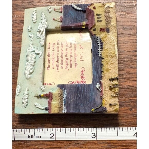 Seaside Frame Miniature Coastal Scene Picture 1.5" X 2" With Easel Back - Picture 5 of 6